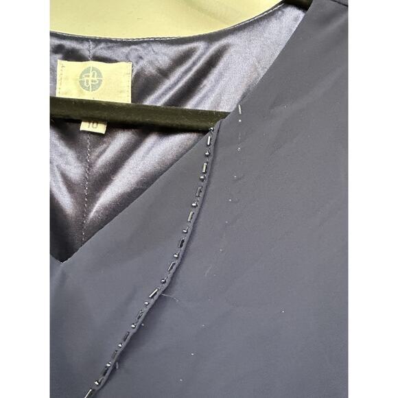 Patra Tiered Beaded Dress Womens 10 V-Neck Flutter Sleeve Special Occasion Party - Picture 5 of 9